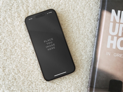 苹果iPhone14Pro手机屏幕UI界面使用场景展示样机智能贴图PSD设计素材