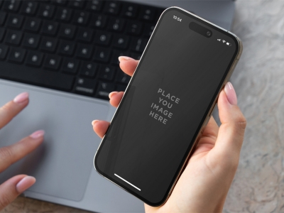 苹果iPhone14Pro手机屏幕UI界面使用场景展示样机智能贴图PSD设计素材