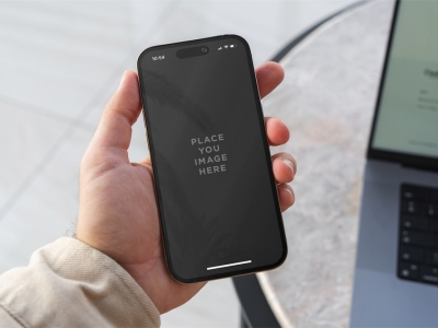 苹果iPhone14Pro手机屏幕UI界面使用场景展示样机智能贴图PSD设计素材