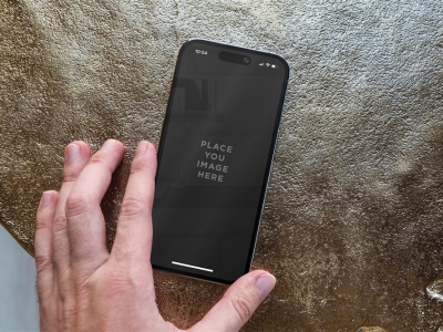 苹果iPhone14Pro手机屏幕UI界面使用场景展示样机智能贴图PSD设计素材