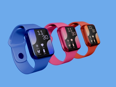 多款式智能手表屏幕设备UI界面展示场景样机智能贴图PSD设计素材