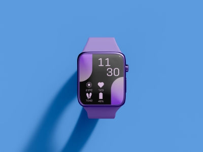 多款式智能手表屏幕设备UI界面展示场景样机智能贴图PSD设计素材