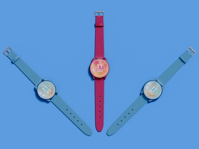 多款式智能手表屏幕设备UI界面展示场景样机智能贴图PSD设计素材