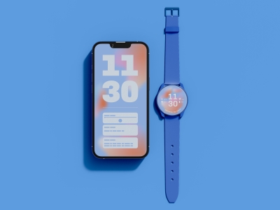 多款式智能手表屏幕设备UI界面展示场景样机智能贴图PSD设计素材