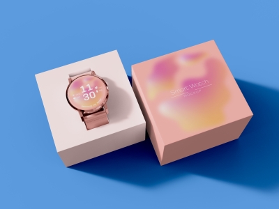 多款式智能手表屏幕设备UI界面展示场景样机智能贴图PSD设计素材