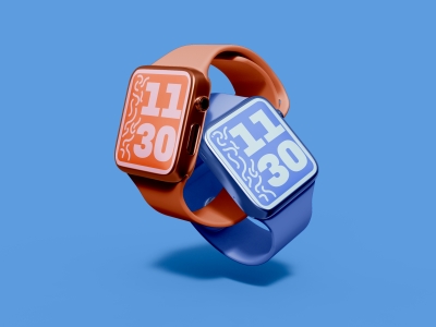 多款式智能手表屏幕设备UI界面展示场景样机智能贴图PSD设计素材