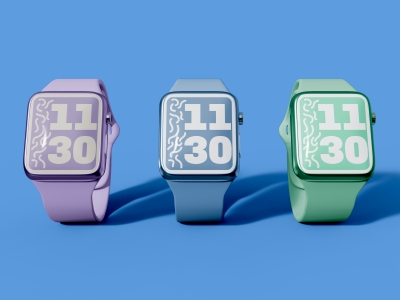 多款式智能手表屏幕设备UI界面展示场景样机智能贴图PSD设计素材