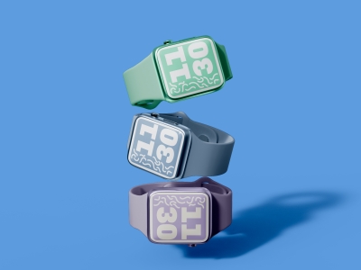 多款式智能手表屏幕设备UI界面展示场景样机智能贴图PSD设计素材