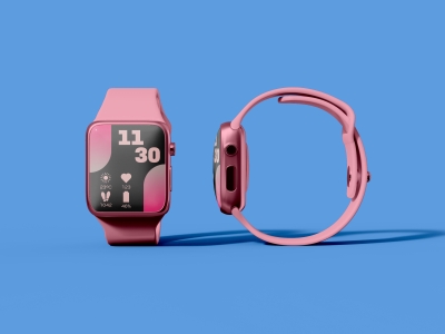 多款式智能手表屏幕设备UI界面展示场景样机智能贴图PSD设计素材