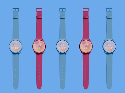 多款式智能手表屏幕设备UI界面展示场景样机智能贴图PSD设计素材