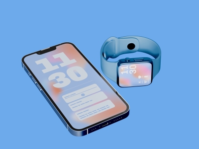 多款式智能手表屏幕设备UI界面展示场景样机智能贴图PSD设计素材