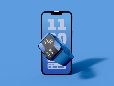 多款式智能手表屏幕设备UI界面展示场景样机智能贴图PSD设计素材