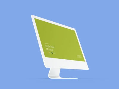 电脑网页展示效果图iMac贴图样机办公场景设计素材智能对象UI演示