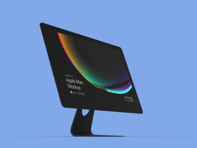 电脑网页展示效果图iMac贴图样机办公场景设计素材智能对象UI演示