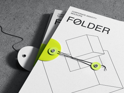 高档简洁品牌VI样机提案展示企业办公名片信封档案袋PS贴图素材文件夹