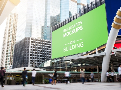 户外广告样机楼体广告楼宇广告灯箱巨幅广告