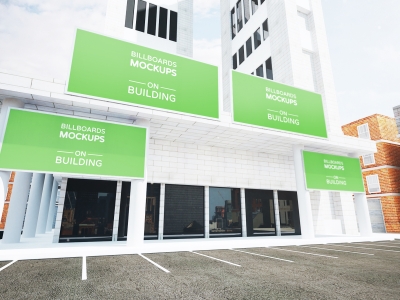 户外广告样机楼体广告楼宇广告灯箱巨幅广告