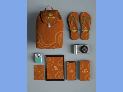 中国风文创样机包装贴图组合毕设作品产品效果图展示PSD设计素材