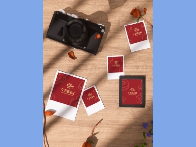 中国风新年文创样机套装包装贴图组合毕设作品产品效果图展示PSD设计素材相片纸