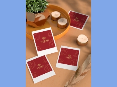 中国风新年文创样机套装包装贴图组合毕设作品产品效果图展示PSD设计素材相片纸
