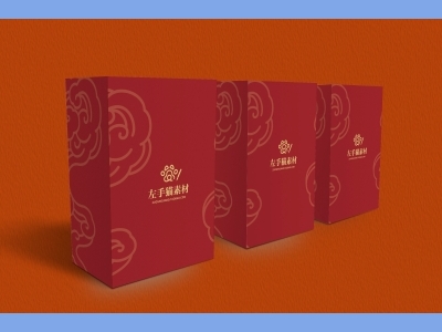 中国风新年文创样机套装包装贴图组合毕设作品产品效果图展示PSD设计素材包装盒礼盒