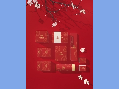 中国风新年文创样机套装包装贴图组合毕设作品产品效果图展示PSD设计素材礼品套装