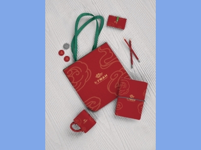 中国风新年文创样机套装包装贴图组合毕设作品产品效果图展示PSD设计素材礼品套装