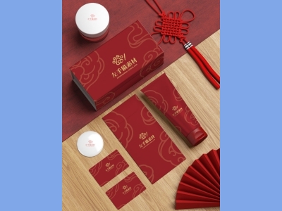 中国风新年文创样机套装包装贴图组合毕设作品产品效果图展示PSD设计素材礼品