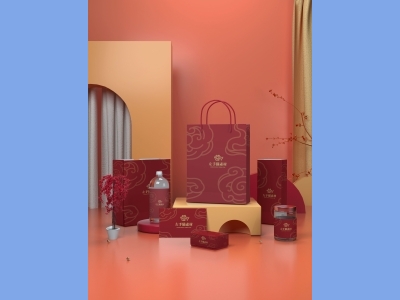 中国风新年文创样机套装包装贴图组合毕设作品产品效果图展示PSD设计素材礼盒礼品