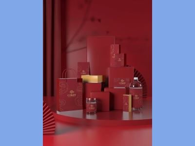 中国风新年文创样机套装包装贴图组合毕设作品产品效果图展示PSD设计素材礼盒礼品
