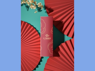 中国风新年文创样机套装包装贴图组合毕设作品产品效果图展示PSD设计素材