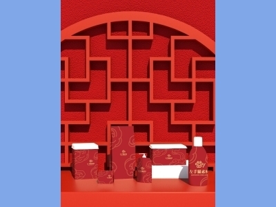 中国风新年文创样机套装包装贴图组合毕设作品产品效果图展示PSD设计素材