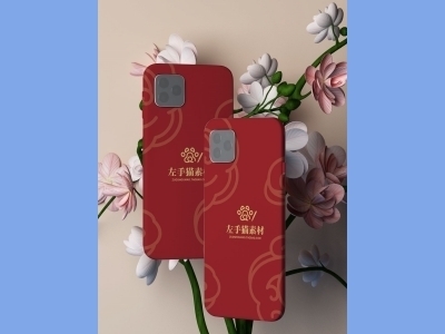中国风新年文创样机套装包装贴图组合毕设作品产品效果图展示PSD设计素材手机壳