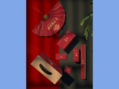 中国风新年文创样机套装包装贴图组合毕设作品产品效果图展示PSD设计素材