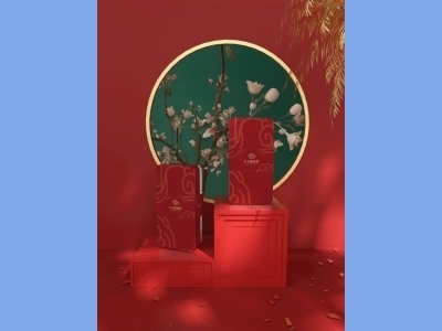 中国风新年文创样机套装包装贴图组合毕设作品产品效果图展示PSD设计素材