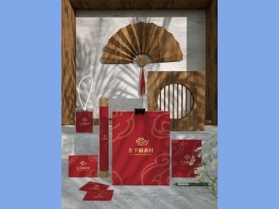 中国风新年文创样机套装包装贴图组合毕设作品产品效果图展示PSD设计素材