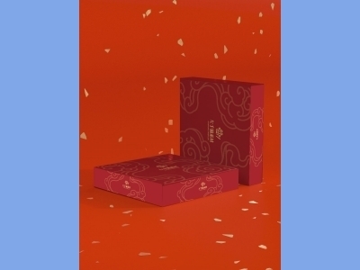 中国风新年文创样机套装包装贴图组合毕设作品产品效果图展示PSD设计素材包装盒