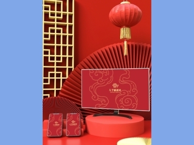 中国风新年文创样机套装包装贴图组合毕设作品产品效果图展示PSD设计素材显示器电脑