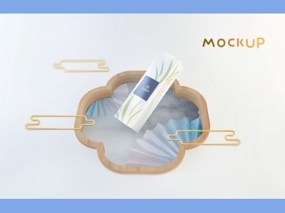 中国风新年文创样机套装包装贴图组合毕设作品产品效果图展示PSD设计素材