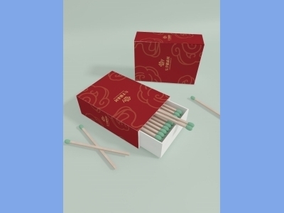 中国风新年文创样机套装包装贴图组合毕设作品产品效果图展示PSD火柴盒