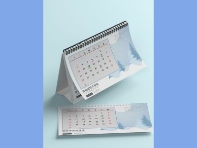 文创样机套装包装贴图组合毕设作品产品效果图展示PSD台历挂历日历