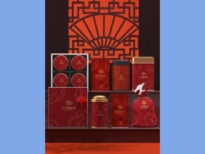 中国风新年文创样机套装包装贴图组合毕设作品产品效果图展示PSD包装盒礼盒