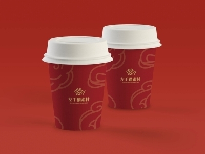 中国风新年文创样机套装包装贴图组合毕设作品产品效果图展示PSD水杯