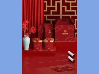 中国风新年文创样机套装包装贴图组合毕设作品产品效果图展示PSD礼盒对联