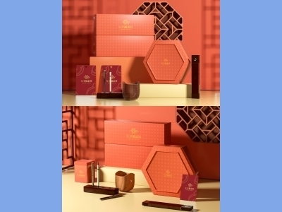 中国风新年文创样机套装包装贴图组合毕设作品产品效果图展示PSD礼盒