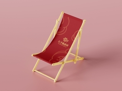 中国风新年文创样机套装包装贴图组合毕设作品产品效果图展示PSD躺椅