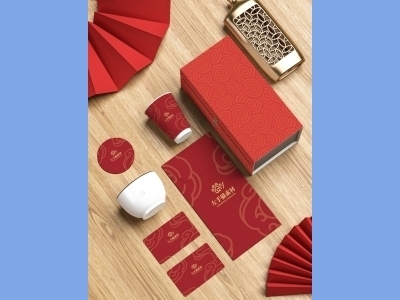 中国风新年文创样机套装包装贴图组合毕设作品产品效果图展示PSD礼盒邀请函