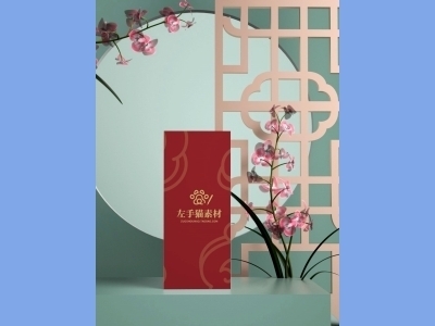 中国风新年文创样机套装包装贴图组合毕设作品产品效果图展示PSD礼盒盒子