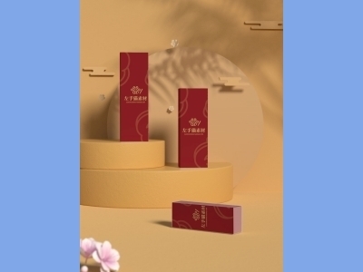 中国风新年文创样机套装包装贴图组合毕设作品产品效果图展示PSD礼盒盒子