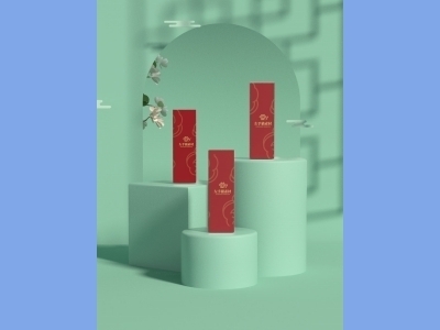 中国风新年文创样机套装包装贴图组合毕设作品产品效果图展示PSD礼盒盒子